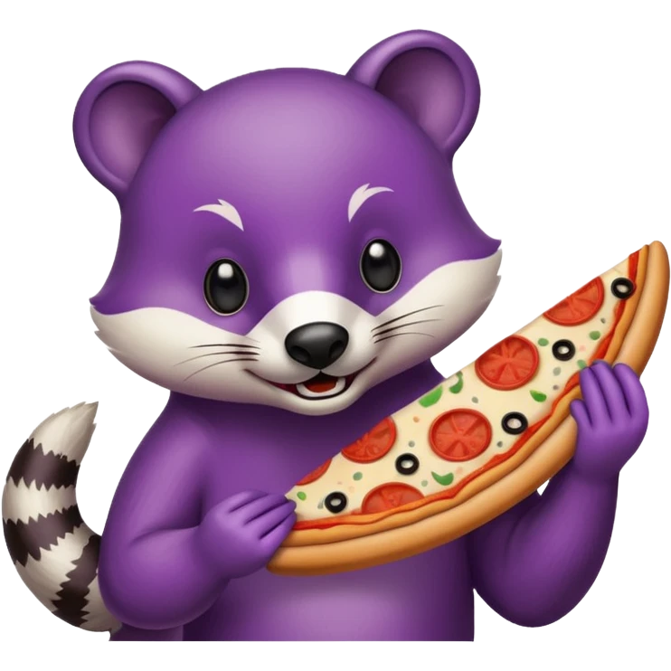 Purple Badger with pizza  emoji