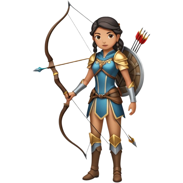 Archer Queen from Clash of Clans, full body, standing with bow emoji