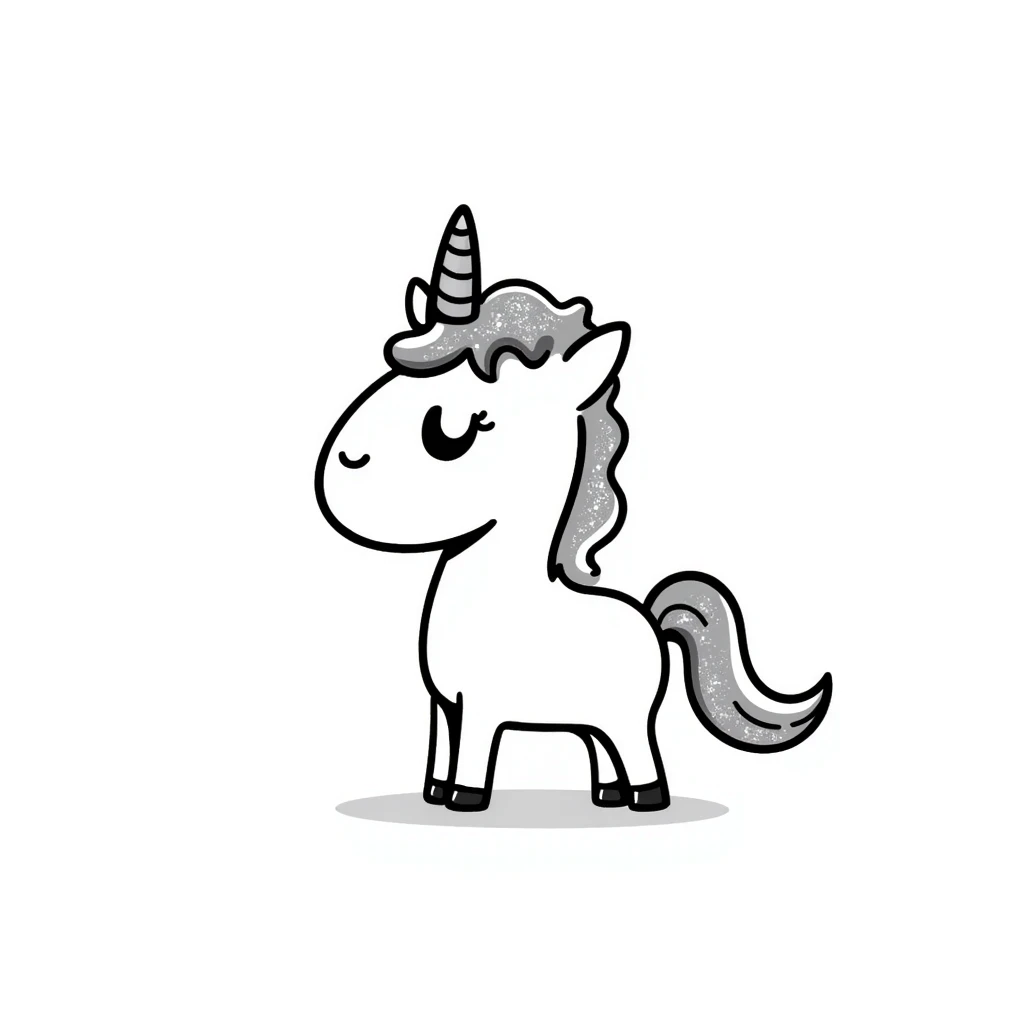 Whimsical unicorn with flowing mane and shimmering glitter effects emoji