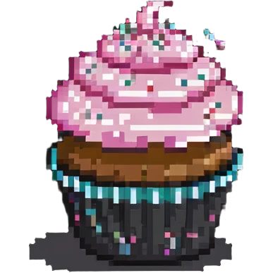 cupcake with pink icing and sprinkles emoji