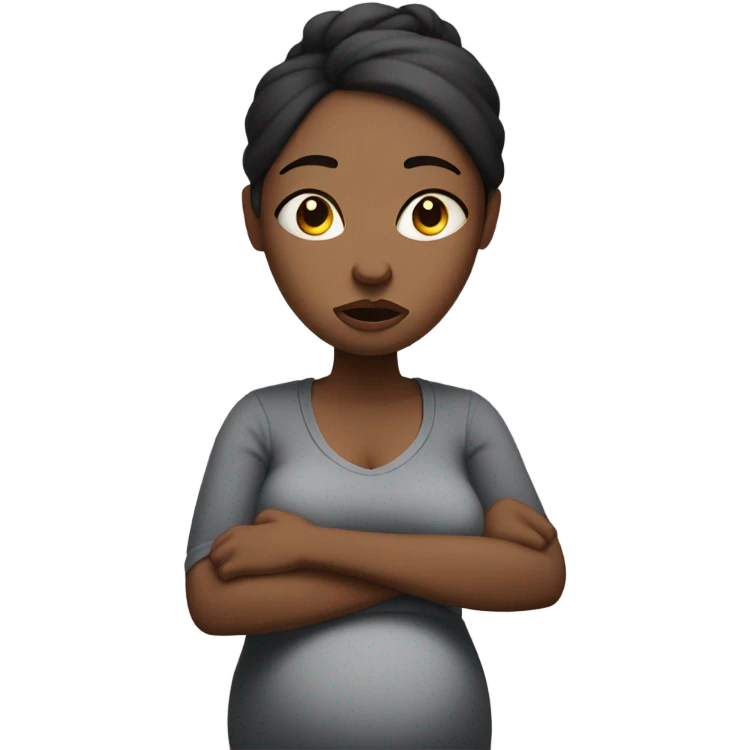 Uncomfortable and angry pregnant woman emoji