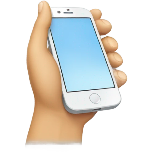 mobile phone with waving hand emoji