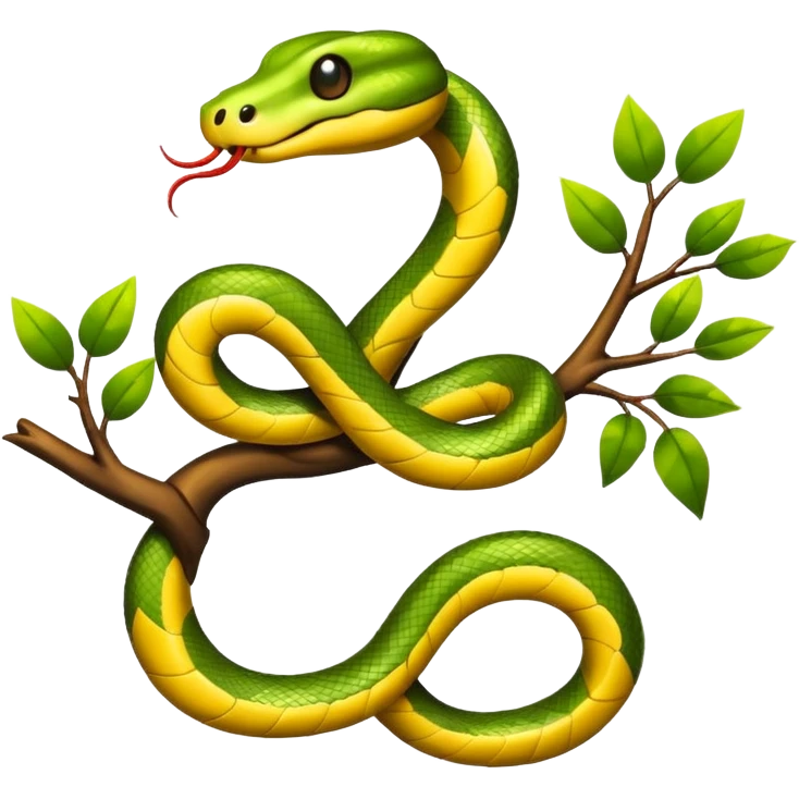 Snake wrapped around a glowing branch emoji