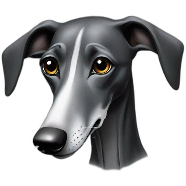 Black galgo with grey snoot emoji