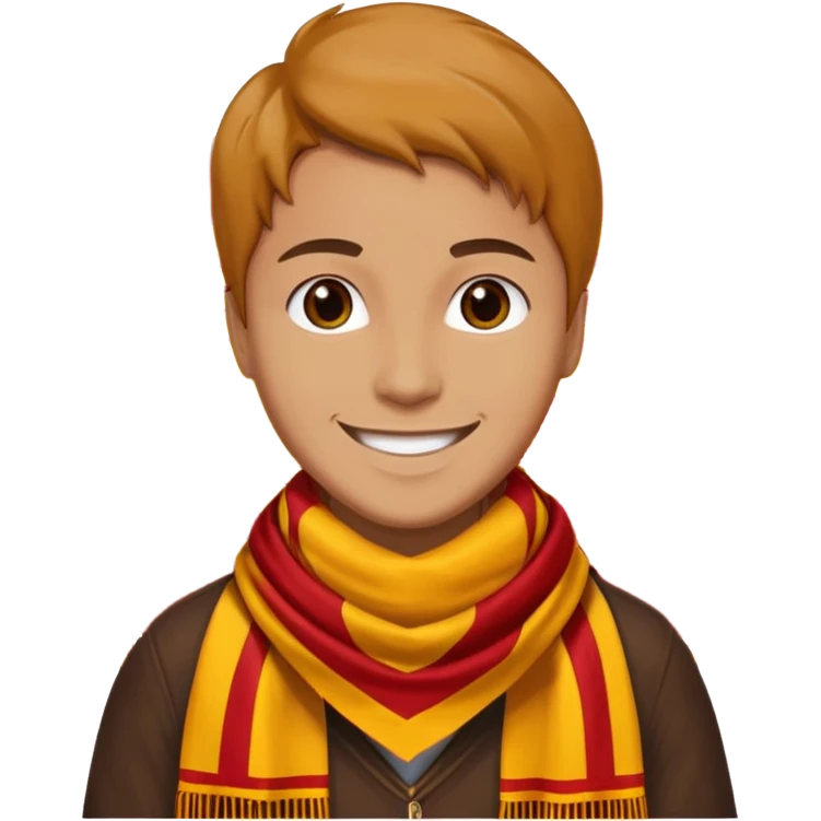 Galatasaray fan emoji wearing a red and yellow scarf emoji