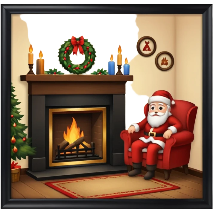 Interior early American Christmas scene emoji