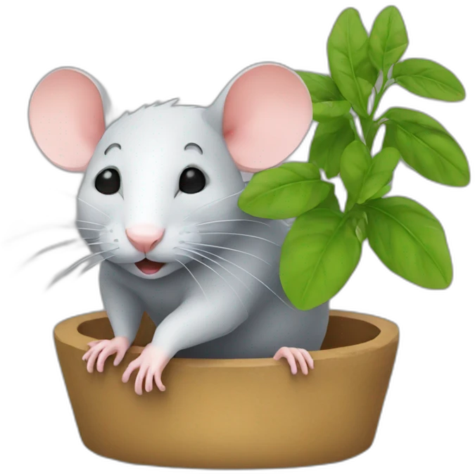 rat avec des plantes emoji