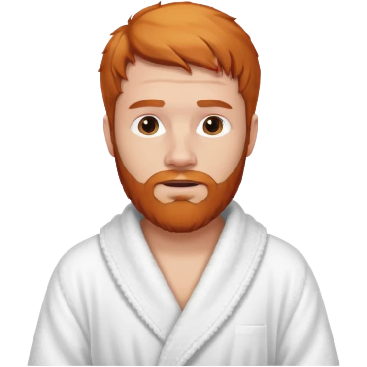 ginger hair bearded man with bath robe on his sholder emoji
