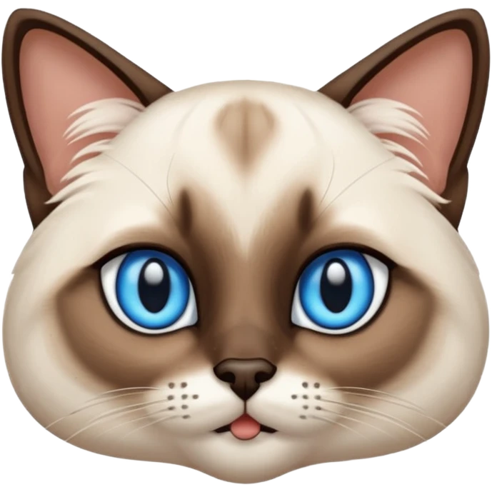 
Siamese cat face long hair fur emoji