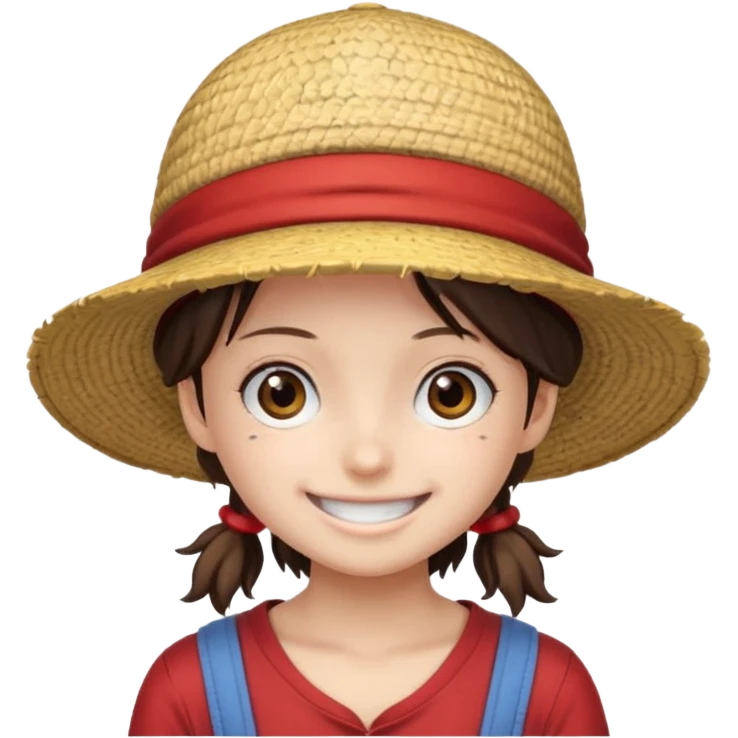 a girl with Luffy hat emoji
