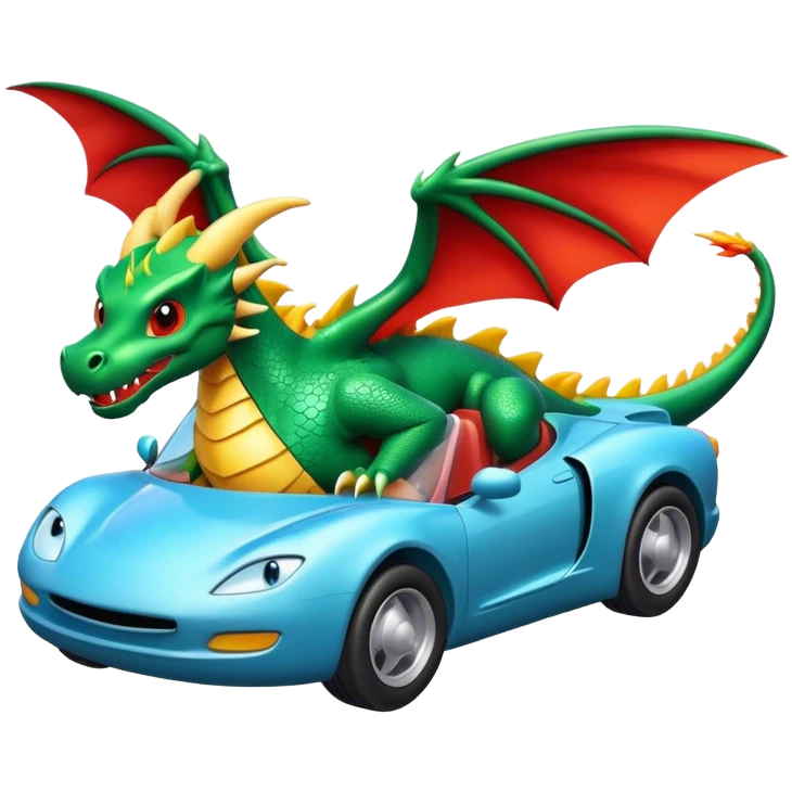 Dragon flying car  emoji