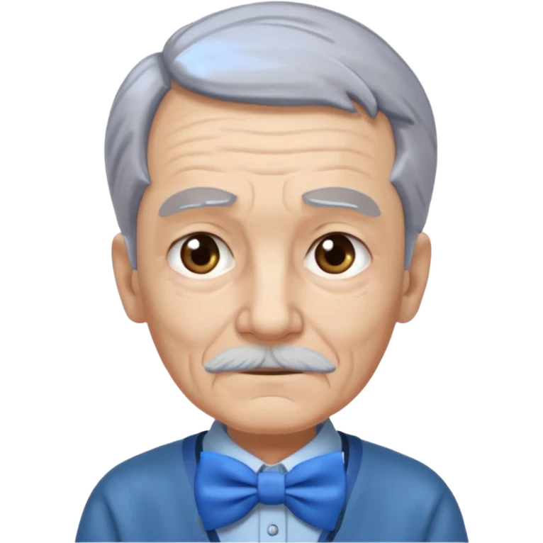 old man tied with blue bow emoji