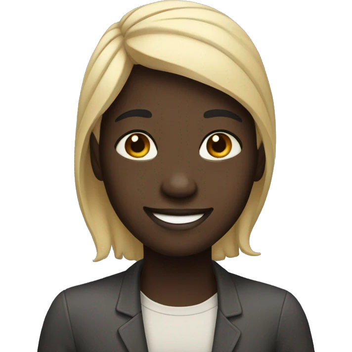 black skin tone happy emoji