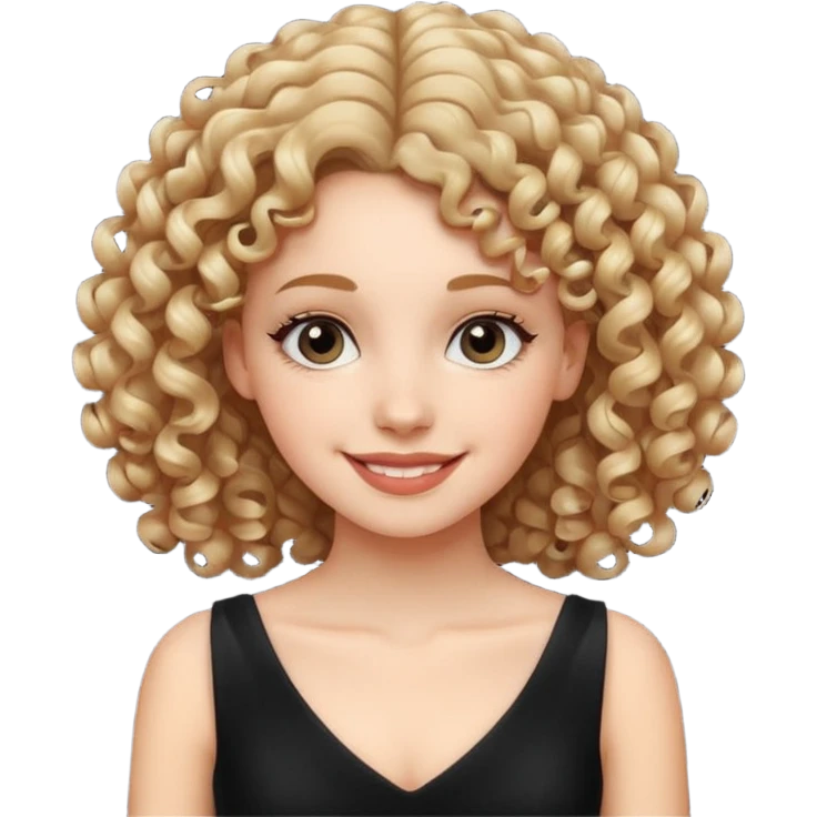 curly haired black dress white girl emoji