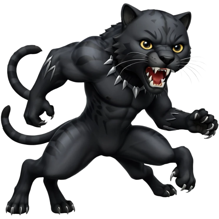 A black panther killing a wolf emoji