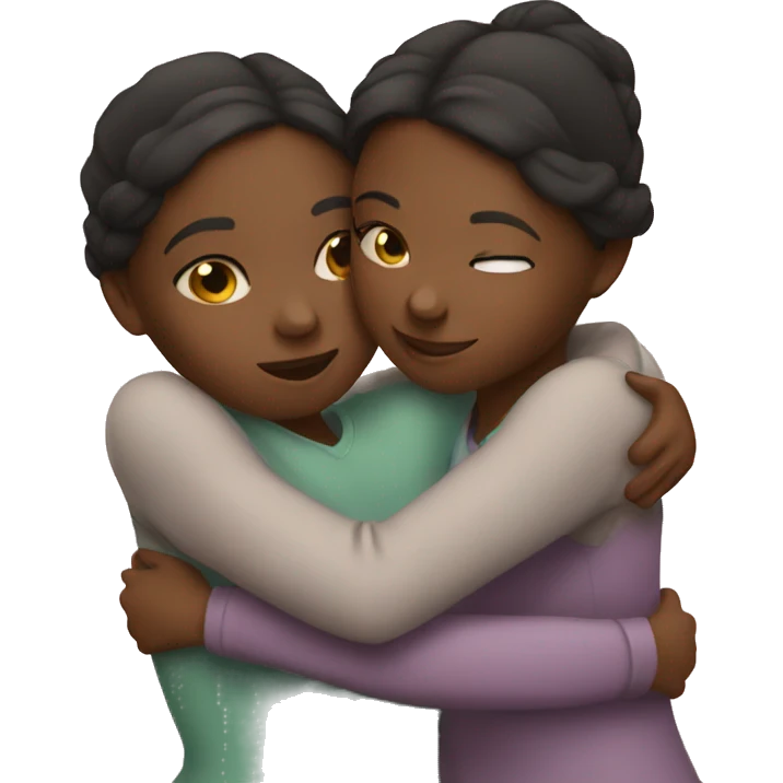 two girls hugging emoji