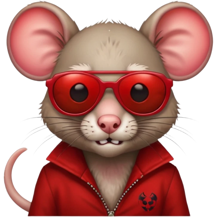 Zombie rat with red hair and sun glasses emoji
