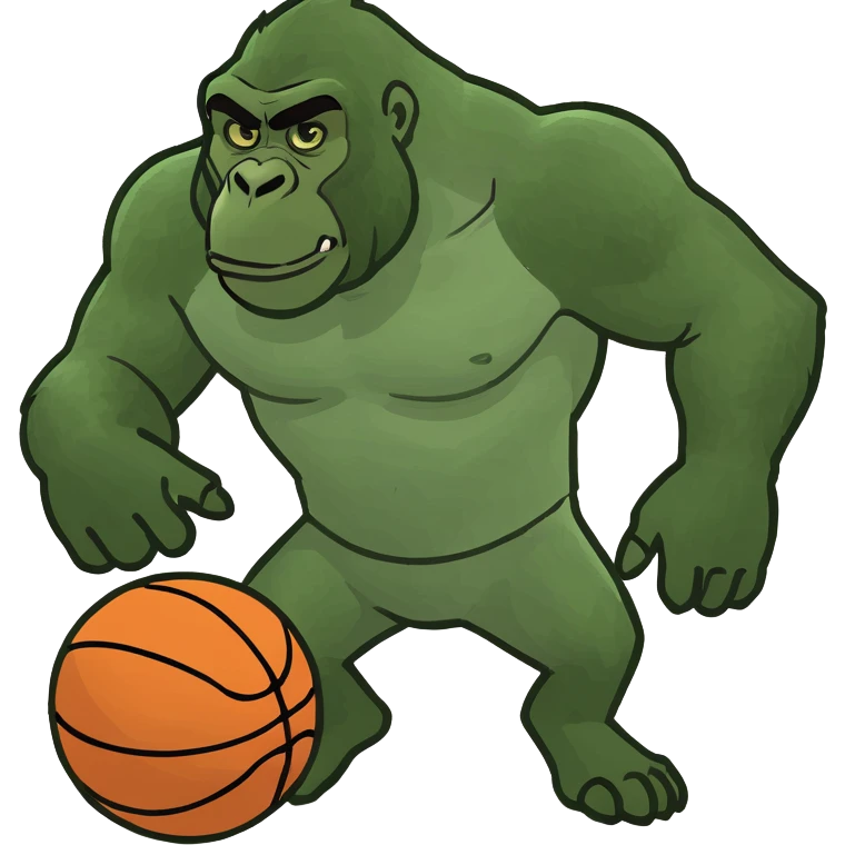 Gorilla blocking basketball emoji