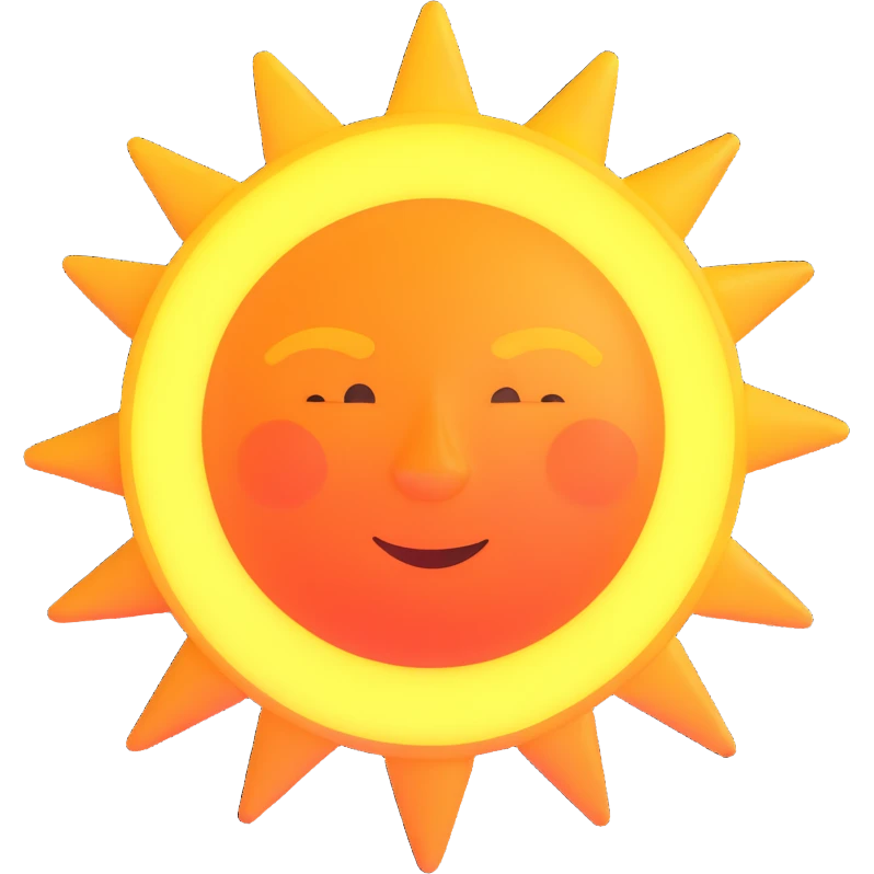 glowing sun with sunrays emoji