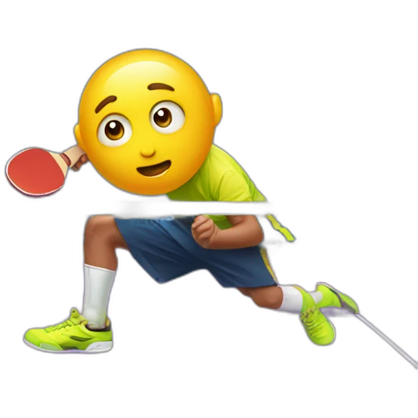 table tennis player beaten by kid emoji