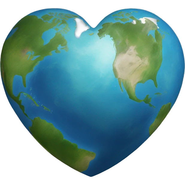 heart shaped earth emoji