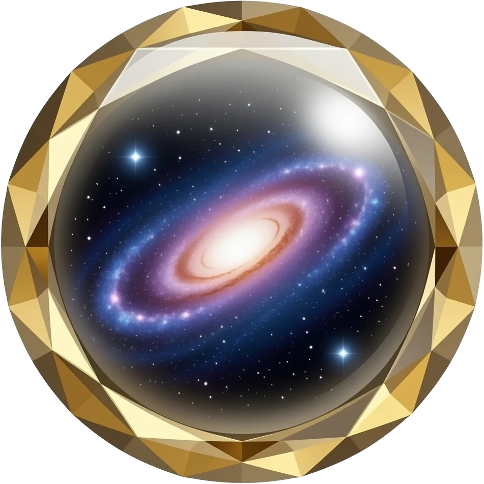 Sparkly gold Nebula galaxy crystal orb emoji