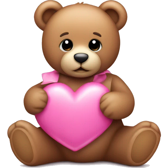Teddy bear holding pink  emoji