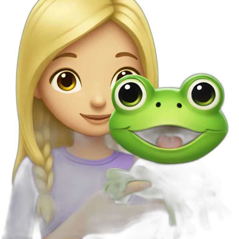girl with frog emoji