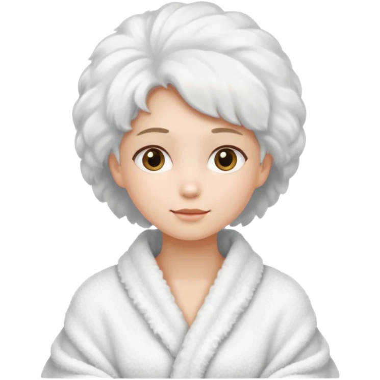 Girl wearing a hair towel emoji