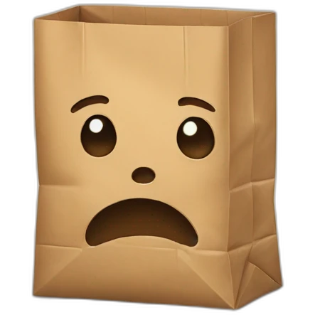 sad paper bag emoji