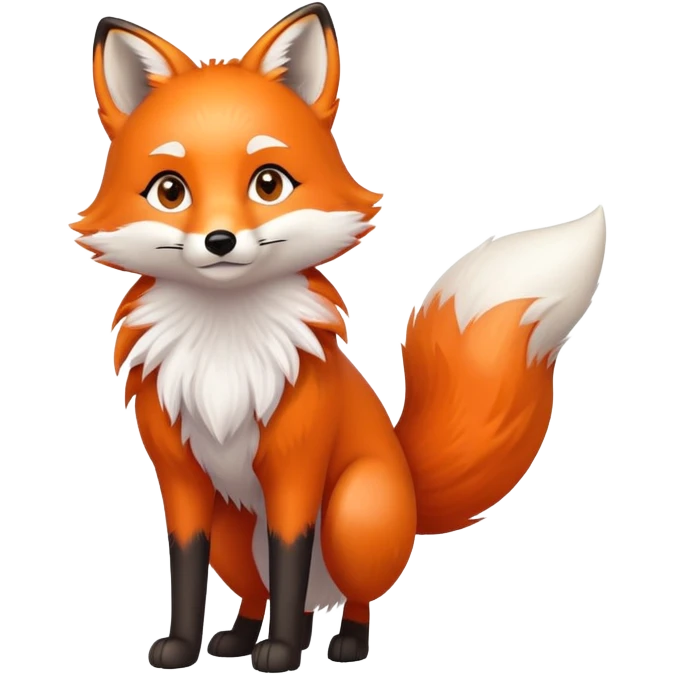 cute fox with bright eyes and fluffy tail emoji