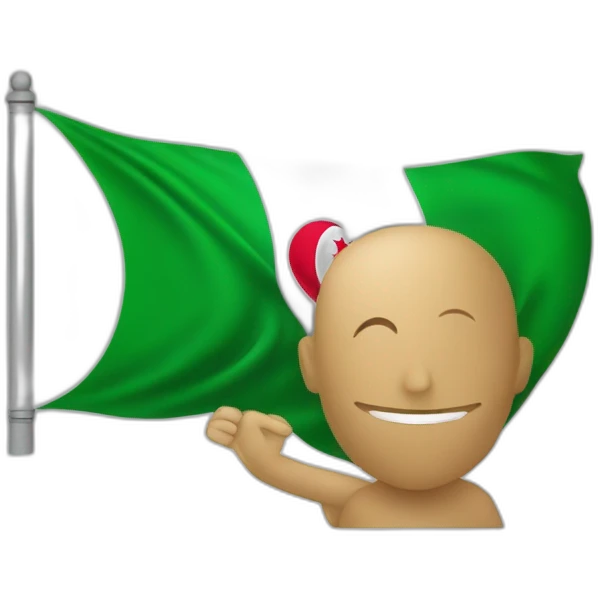 personne tient le drapeau de l'algerie emoji