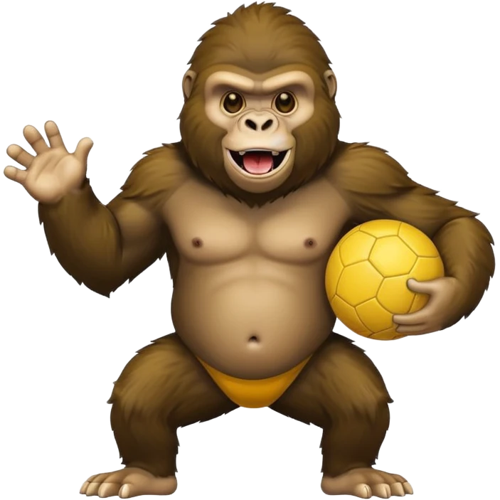 Gorilla with yellow kickball emoji
