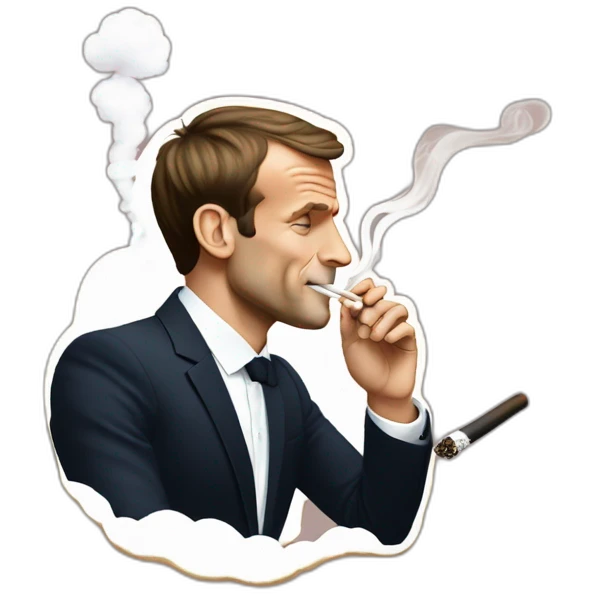 Emmanuel Macron smoking chicha emoji