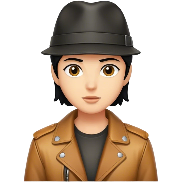 copilot black hair adventure leather jacket indiana emoji