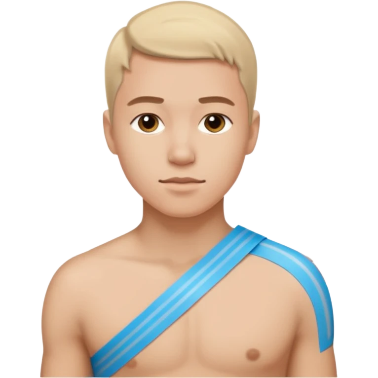 shoulder with kinesio tape (physiotherapy) just around sjoulder emoji