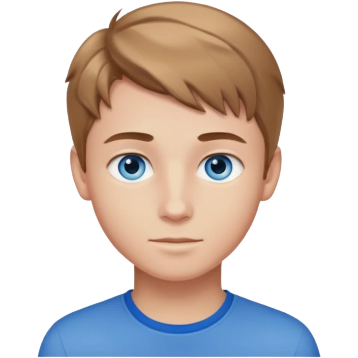 niño guapo adolescente de ojos azules emoji