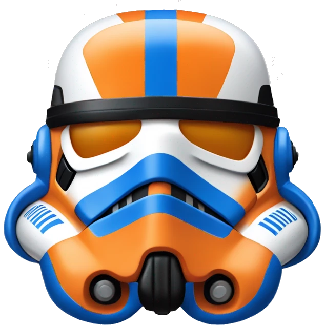 Orange and blue accented stormtrooper helmet  emoji