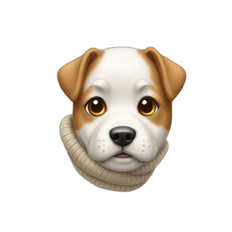 Un chien avec un pull emoji