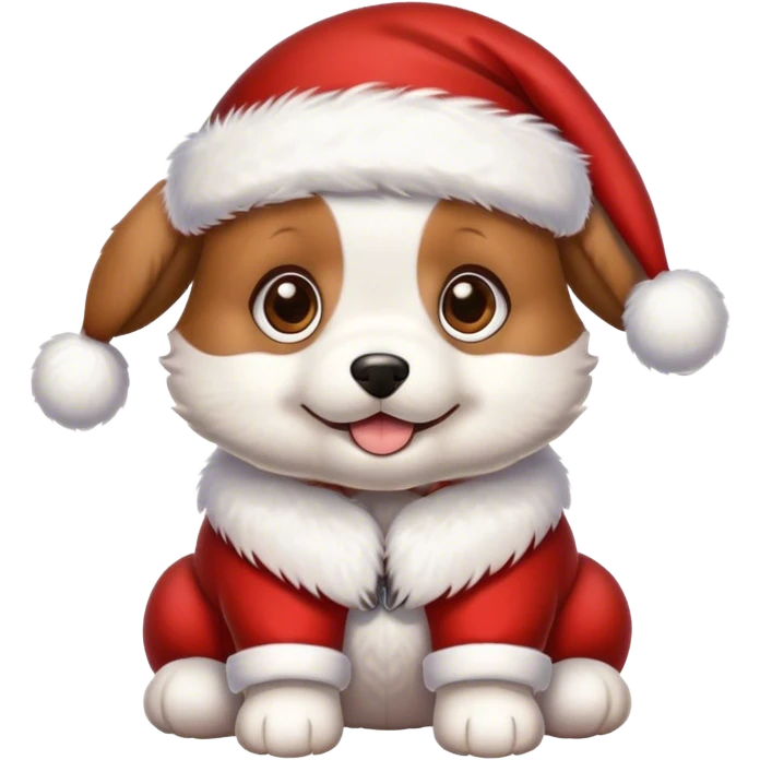 Un perrito con traje de Navidad emoji