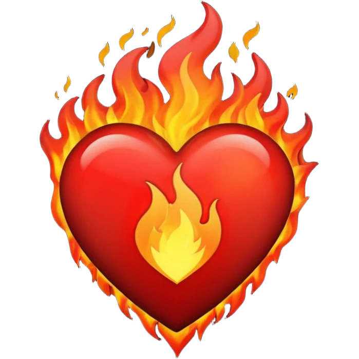 Black and red heart on fire emoji