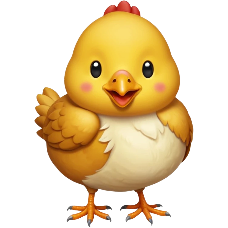 Cree moi un emoji poulet qui mange du poulet  emoji