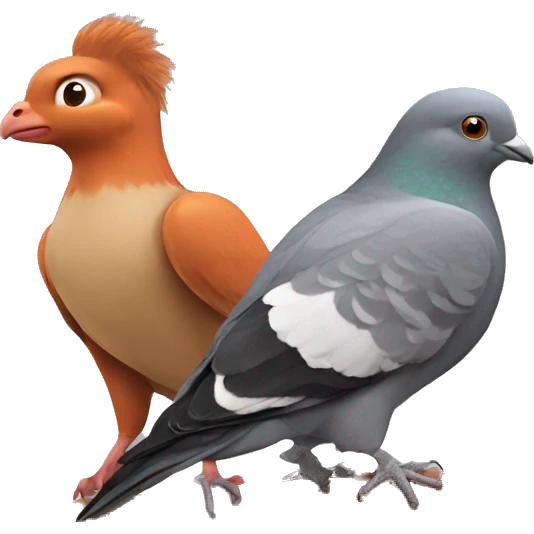 Pigeon and a squirrel  emoji