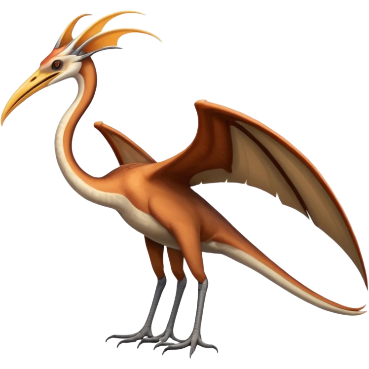 Quetzalcoatlus, the real prehistoric flying dinosaur, long beak, large wings, realistic colors emoji
