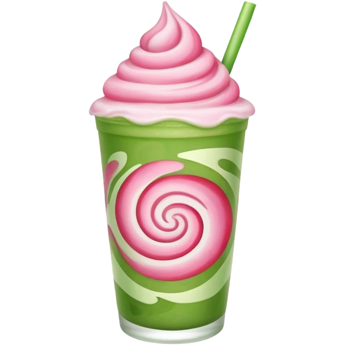 Iced strawberry matcha emoji