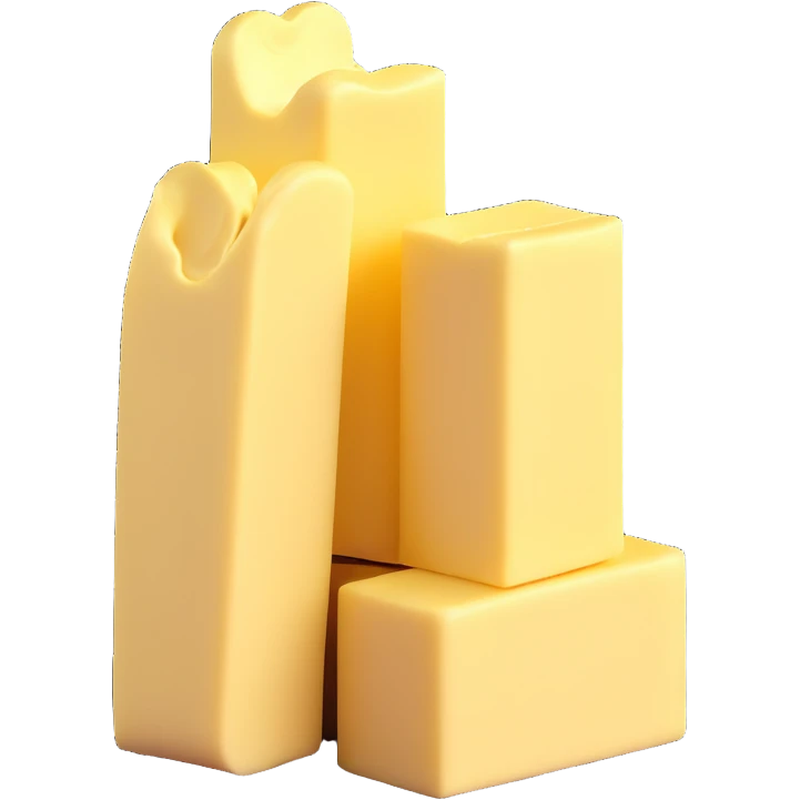 two butter curls stacked, soft shadows emoji