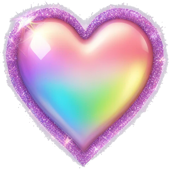 Iridescent heart with sparkle emoji