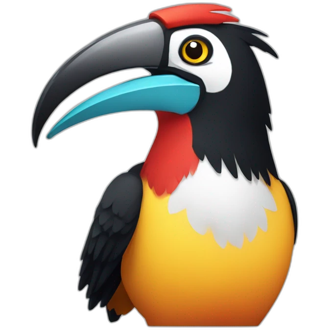 Aggressive and multi color tucan  emoji