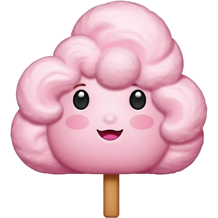 Candy floss emoji with no face and it leaning towards the side with just the candy floss  emoji