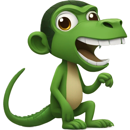 monkey and crocodile emoji
